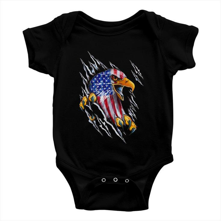 Patriotic Eagle Shirt 4Th Of July Usa American Flag Baby Onesie