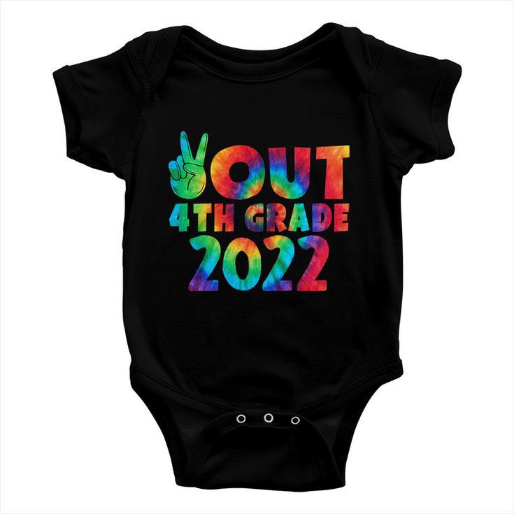 Peace Out 4Th Grade 2022 Tie Dye Happy Last Day Of School Funny Gift Baby Onesie