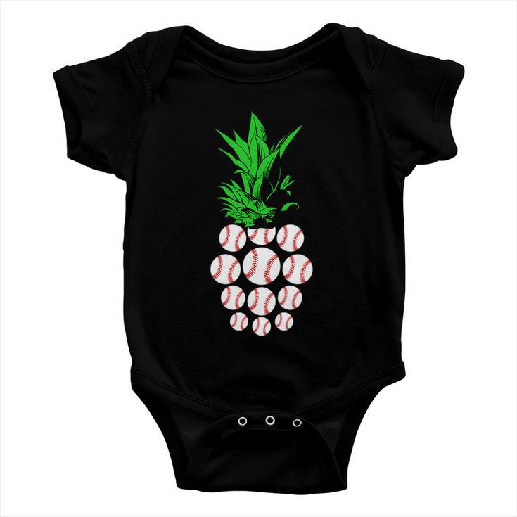 Pineapple Baseball Tshirt Baby Onesie