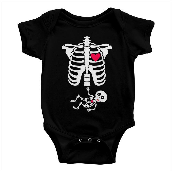 Pregnant Skeleton Ribcage With Baby Costume Baby Onesie