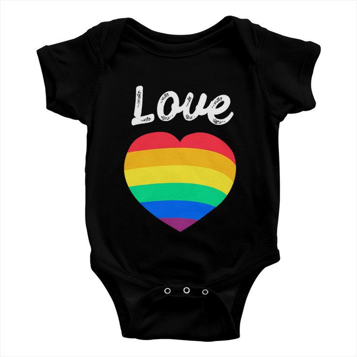 Pride Month Funny Rainbow Heart Gay And Lgbt Baby Onesie