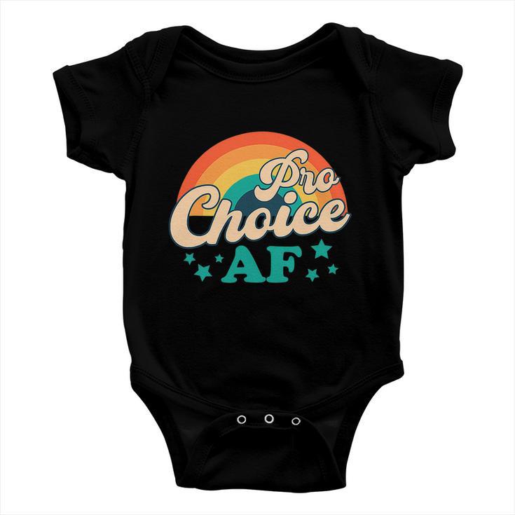 Pro Choice Af Reproductive Rights Rainbow Vintage Baby Onesie