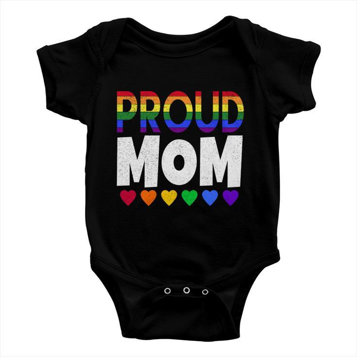 Proud Lgbtq Mom Funny Gift For Pride Month March Gift Baby Onesie