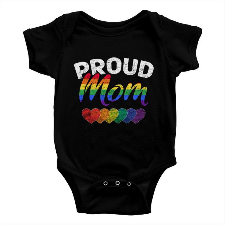 Proud Mom Lgbtq Gay Pride Queer Mothers Day Gift Lgbt Gift Baby Onesie