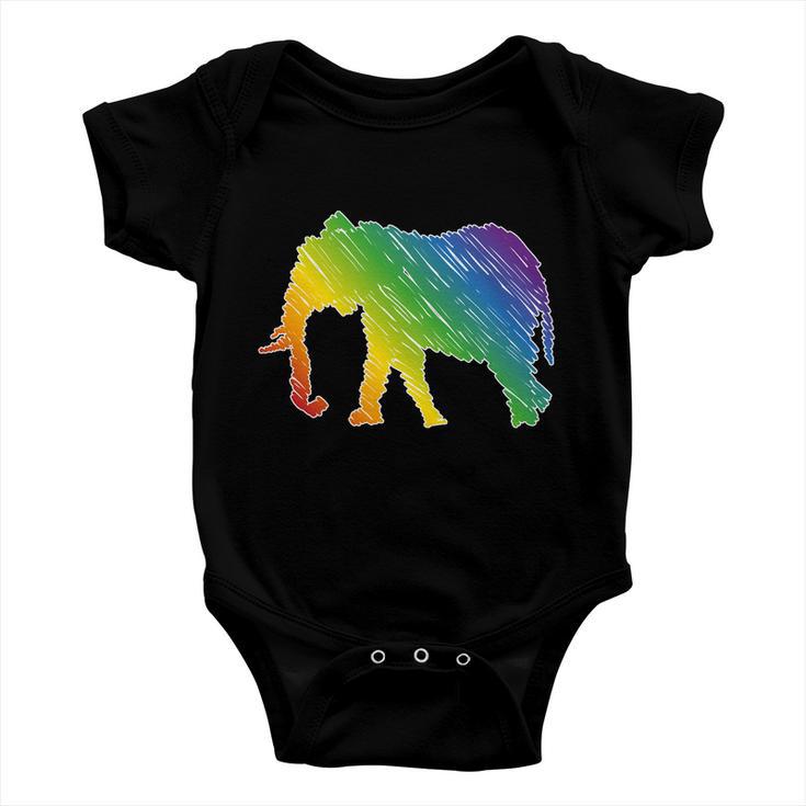 Rainbow Elephant V2 Baby Onesie