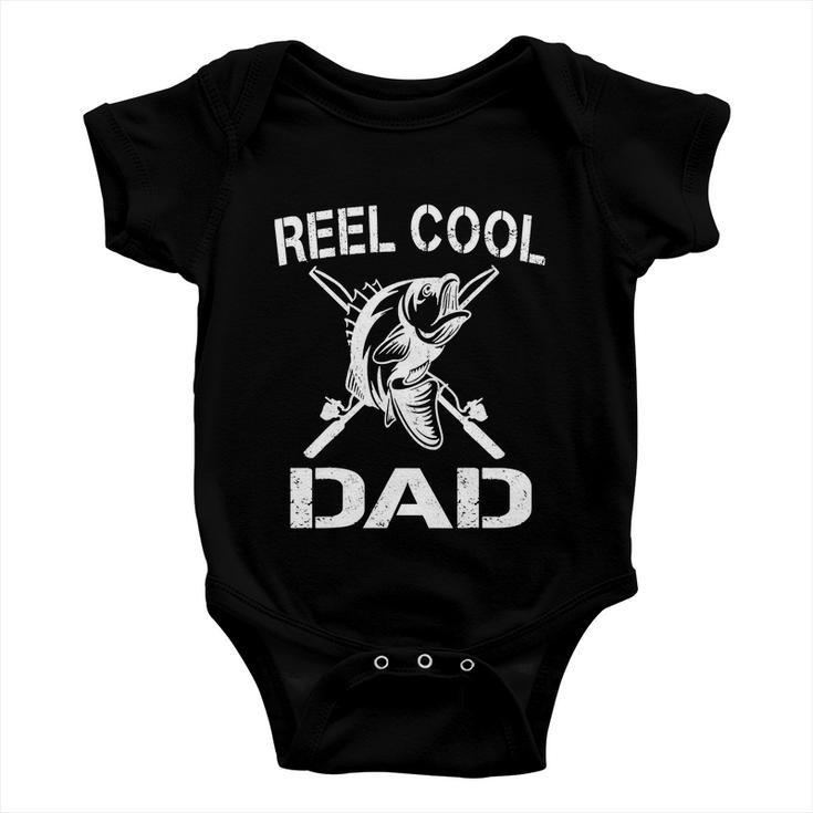 Reel Cool Dad Fishing Daddy Funny Fathers Day Baby Onesie