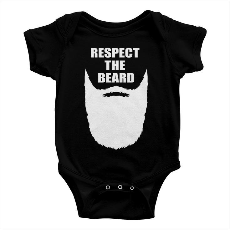 Respect The Beard Funny Bearded Tshirt Baby Onesie