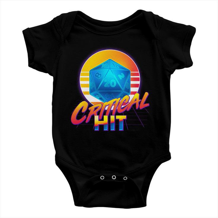 Retro 80S Dnd Critical Hit Baby Onesie