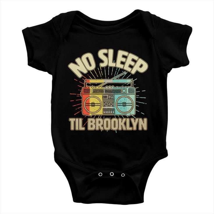 Retro No Sleep Til Brooklyn Baby Onesie