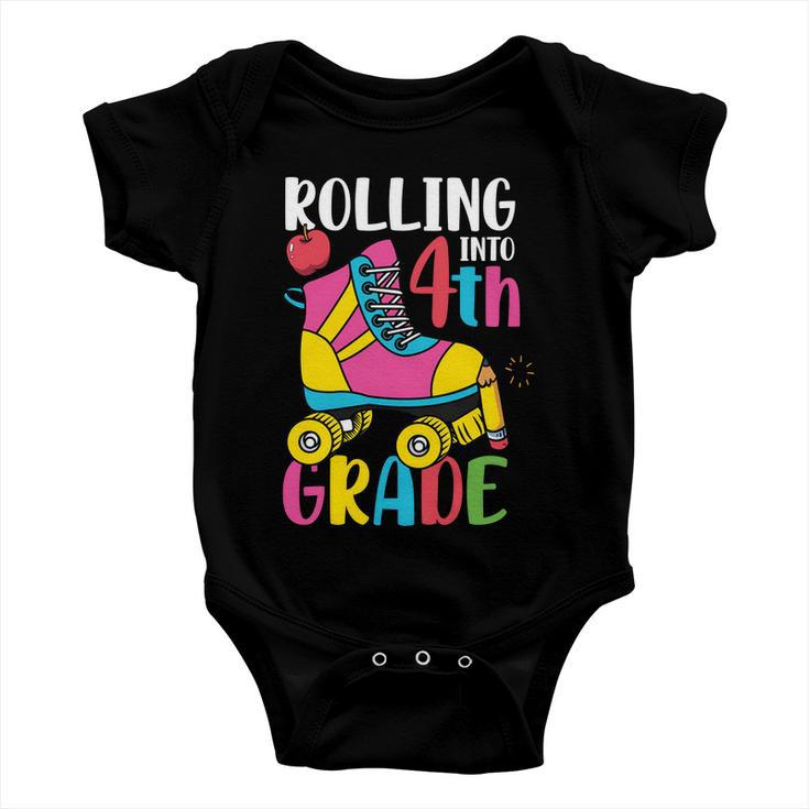 Rolling Into 4Th Grade First Day Of School Back To School Baby Onesie