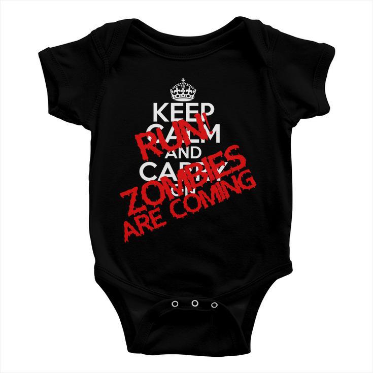 Run Zombies Are Coming Tshirt Baby Onesie