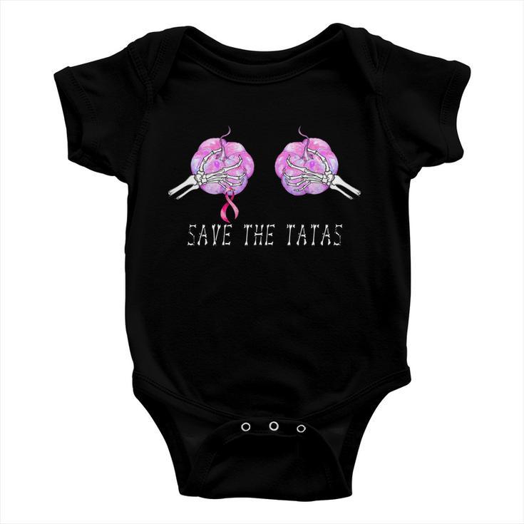 Save The Tatas Halloween Breast Cancer Awareness Tshirt Baby Onesie