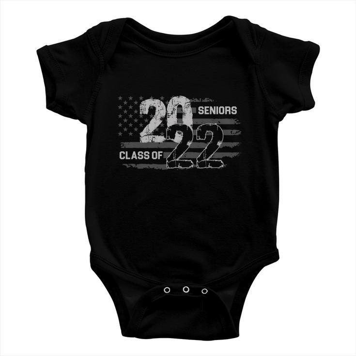 Seniors Class Of 2022 American Grey Style Flag Tshirt Baby Onesie