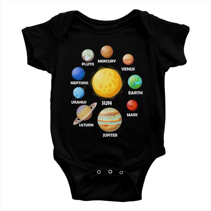 Solar System Planets Sun Mars Baby Onesie