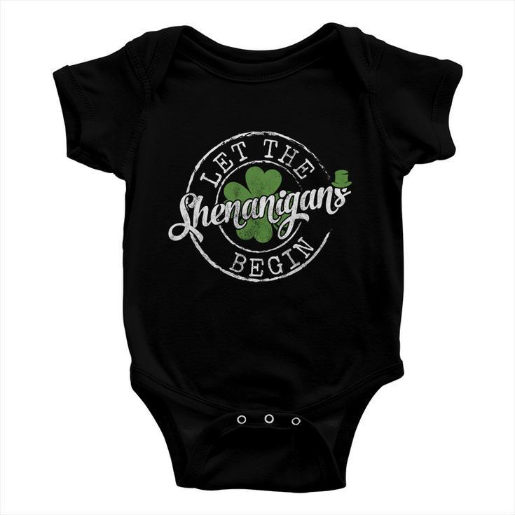 St Patricks Day Funny St Patricks Day Let The Shenanigans Begin Tshirt Baby Onesie