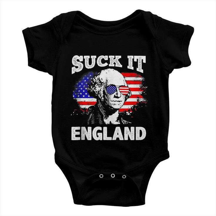 Suck It England Funny 4Th Of July Flag Patriotic Baby Onesie