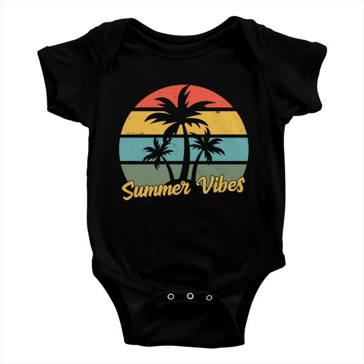 Summer Vibes Tropical Retro Sunset Baby Onesie