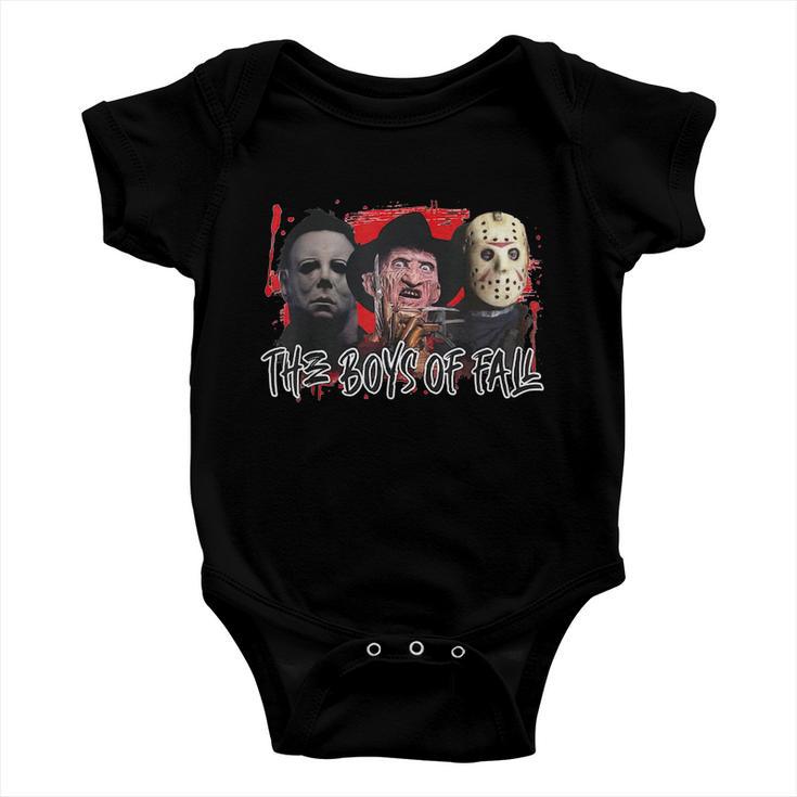 The Boys Of Fall Horror Movies Novelty Graphic Baby Onesie