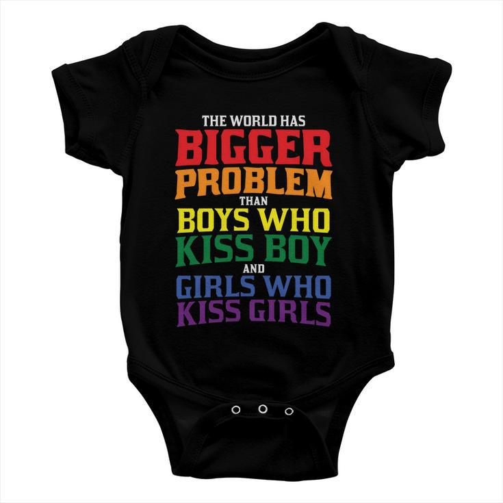 The World Has Bigger Problem Than Boys Who Kiss Boy Lbgt Baby Onesie
