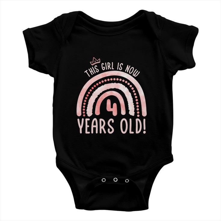 This Girl Is 4 Years Old Funny 4Th Birthday Fourth Birthday Baby Onesie