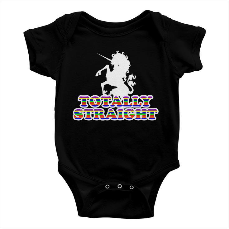 Totally Straight Unicorn Rainbow Pride Tshirt Baby Onesie