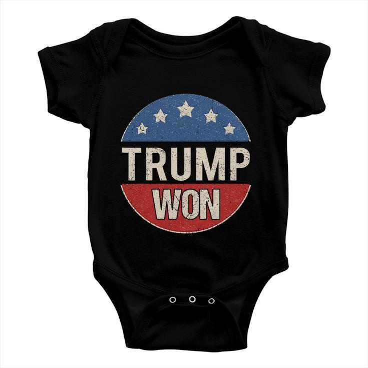 Trump Won 4Th Of July American Flag Great Gift Baby Onesie