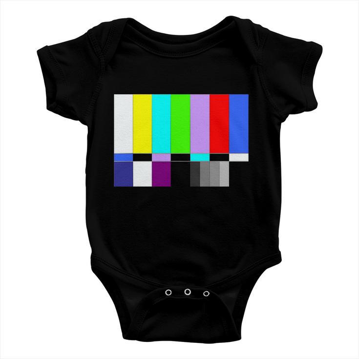 Tv Colors Bars Organic Screen Retro Baby Onesie