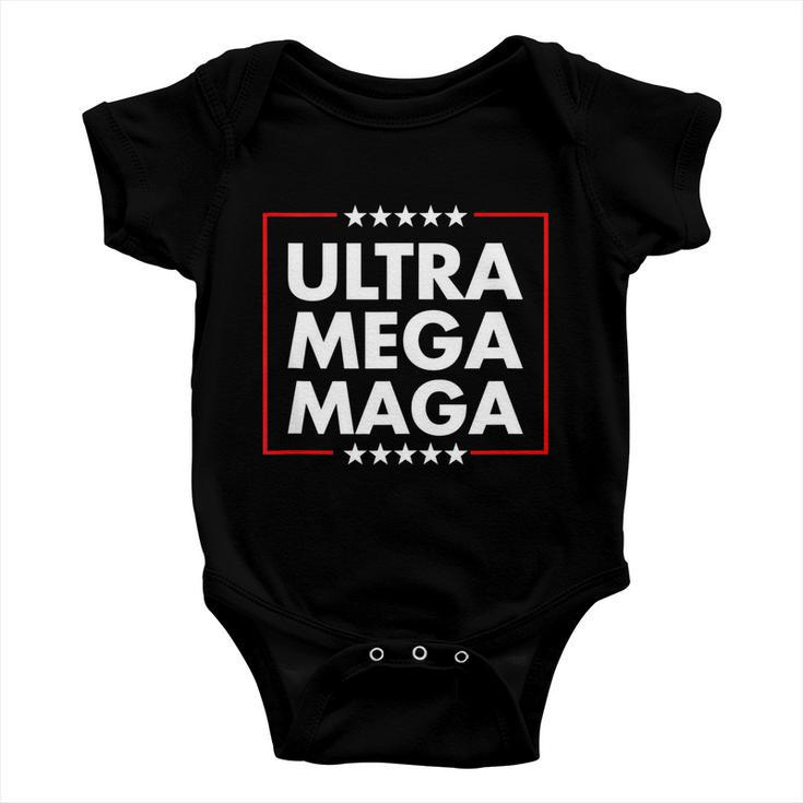 Ultra Mega Maga Trump Liberal Supporter Republican Family Baby Onesie