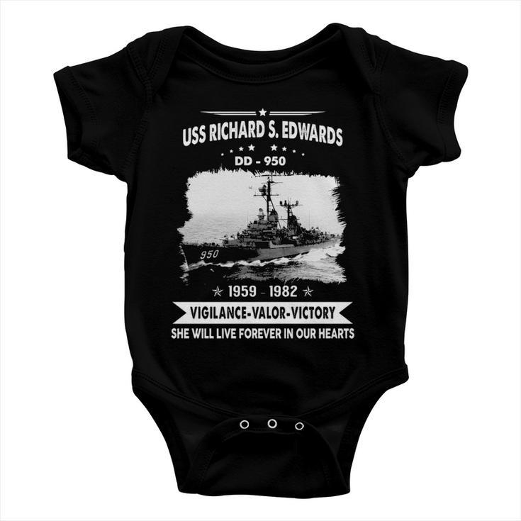 Uss Richard S Edwards Dd 950 Front Style Baby Onesie