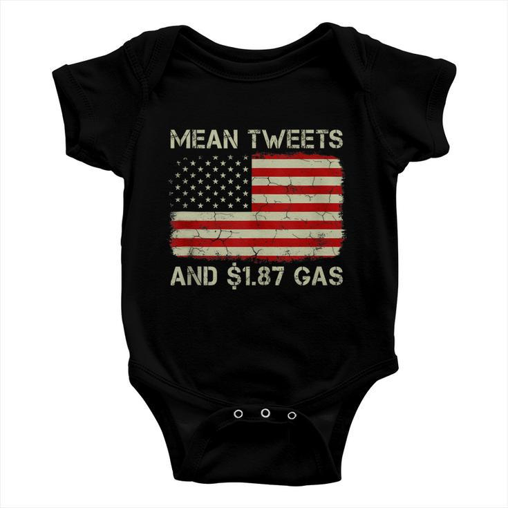 Vintage Old American Flag Mean Tweets And 187 Gas Baby Onesie