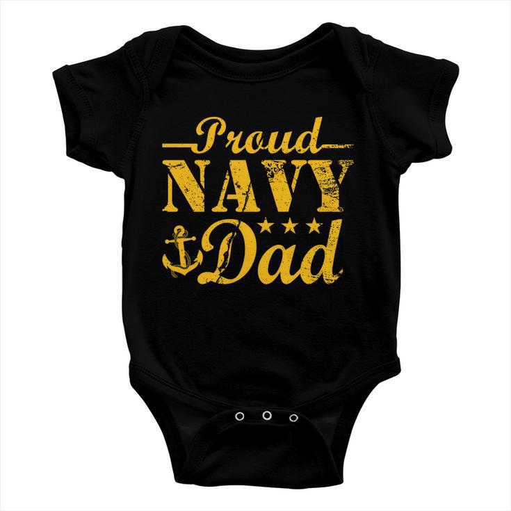 Vintage Proud Navy Dad Baby Onesie