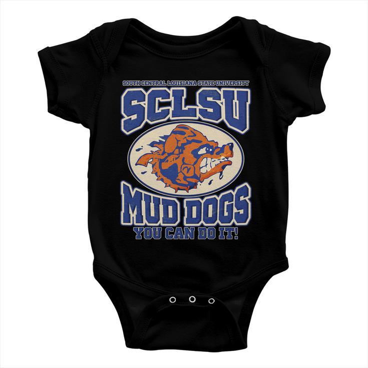 Vintage Sclsu Mud Dogs Classic Football Tshirt Baby Onesie