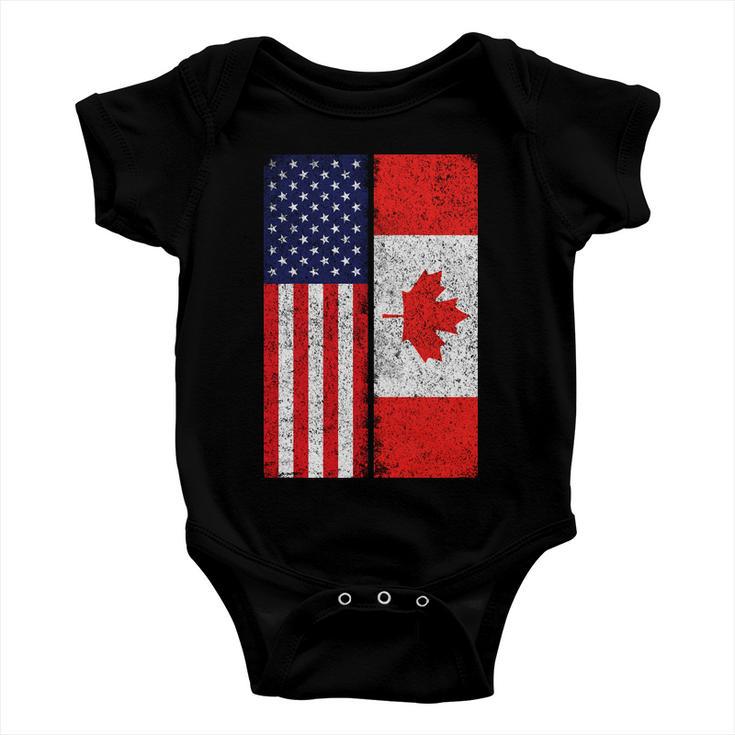 Vintage Usa Canadian Flag Baby Onesie