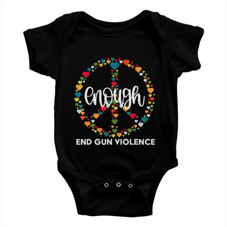 Wear Orange Peace Sign Enough End Gun Violence Tshirt Baby Onesie