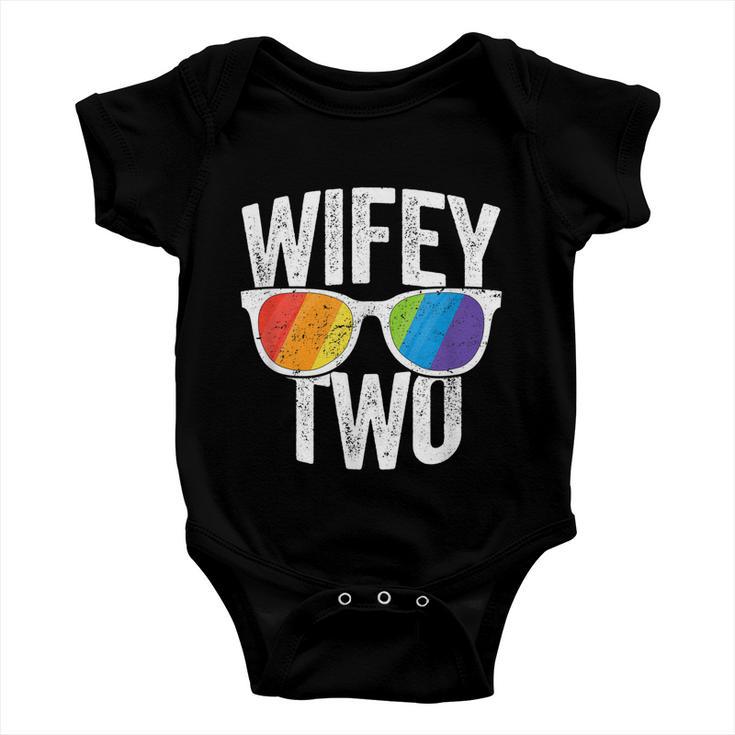 Wifey Two Lesbian Pride Lgbt Bride Couple Baby Onesie