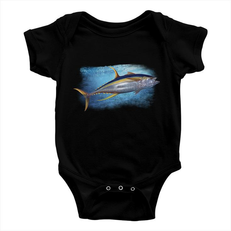 Yellowfin Tuna Swimming Baby Onesie