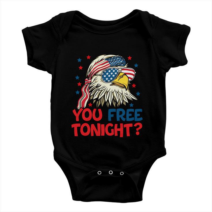 You Free Tonight Bald Eagle Mullet Usa Flag 4Th Of July Gift Baby Onesie