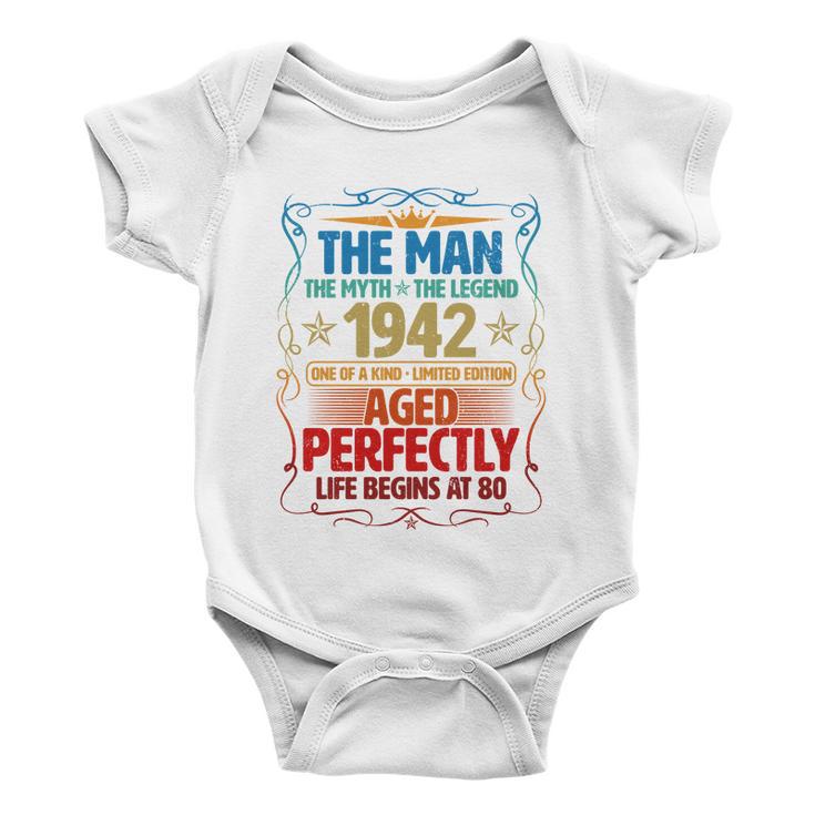 The Man Myth Legend 1942 Aged Perfectly 80Th Birthday Baby Onesie