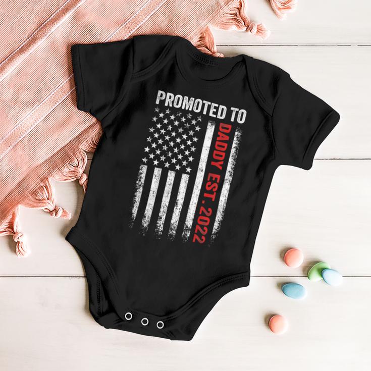 Firefighter Red Line Promoted To Daddy 2022 Firefighter Dad Baby Onesie