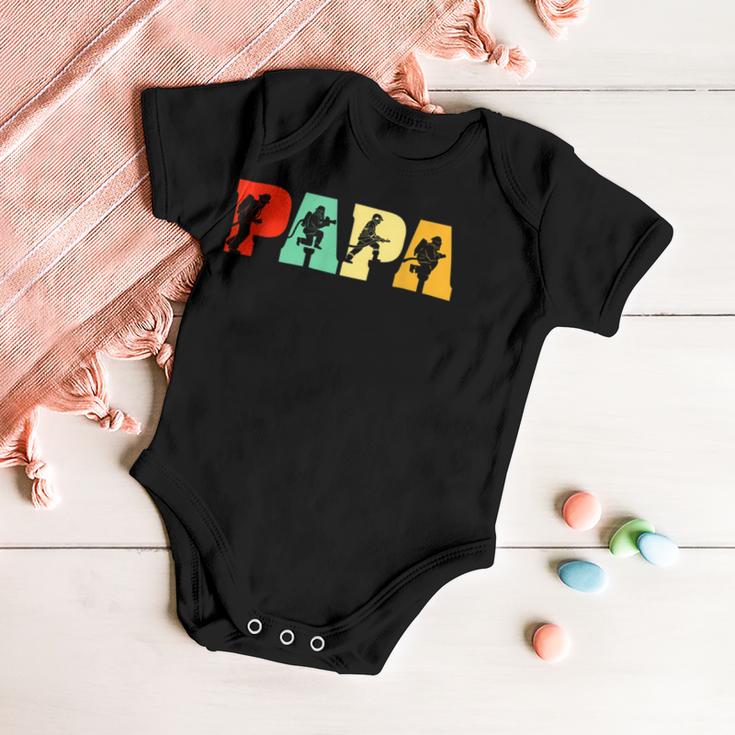 Firefighter Funny Papa Firefighter Fathers Day For Dad Baby Onesie