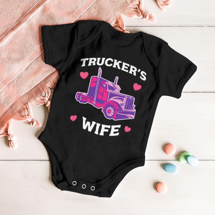 Trucker Truckers Wife Pink Truck Truck Driver Trucker Baby Onesie