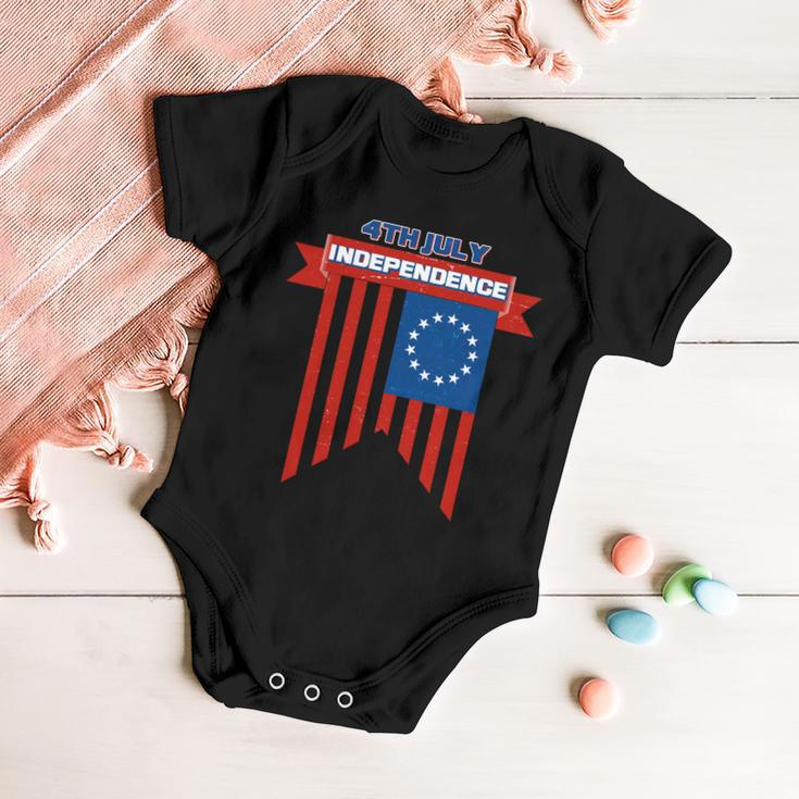 4Th Of July Independence American Flag Baby Onesie