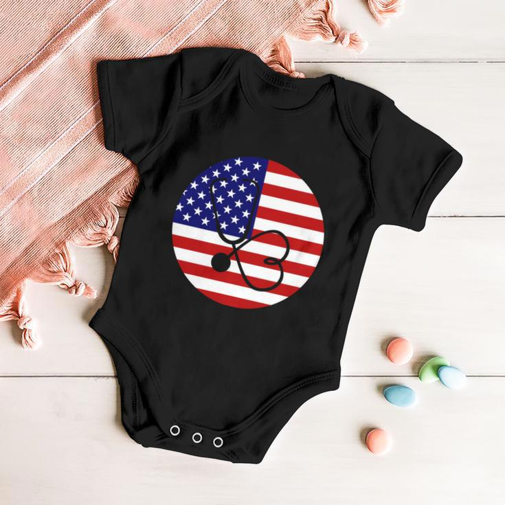 4Th Of July Nurse Independence Day Design Gift American Flag Gift Baby Onesie