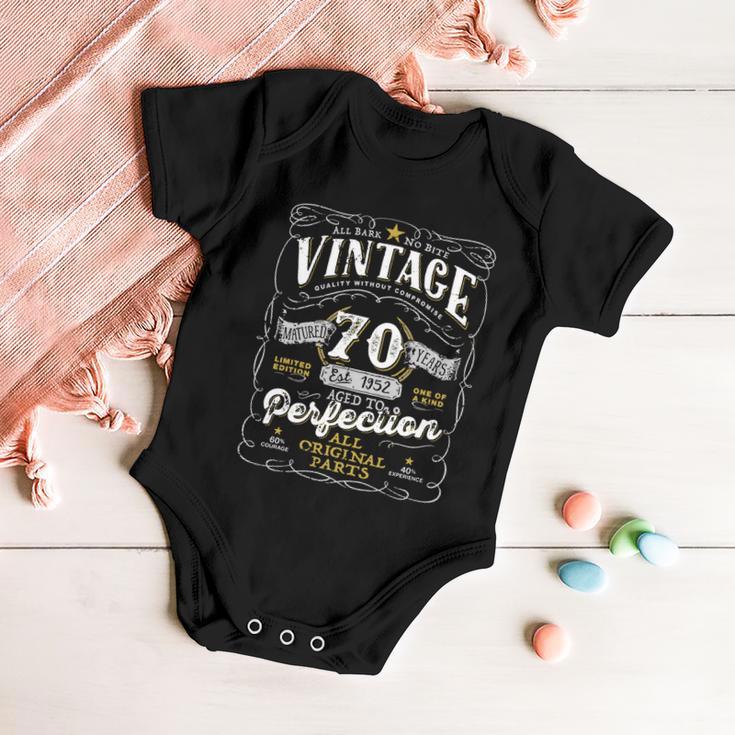 70Th Birthday Vintage 1952 Birthday For Women Funny Men 70 Years Old Baby Onesie