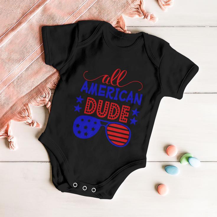 All American Dude Sunglasses 4Th Of July Independence Day Patriotic Baby Onesie