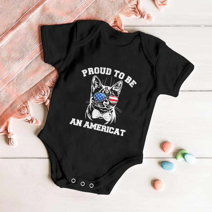 American Cat 4Th Of July Funny Baby Onesie