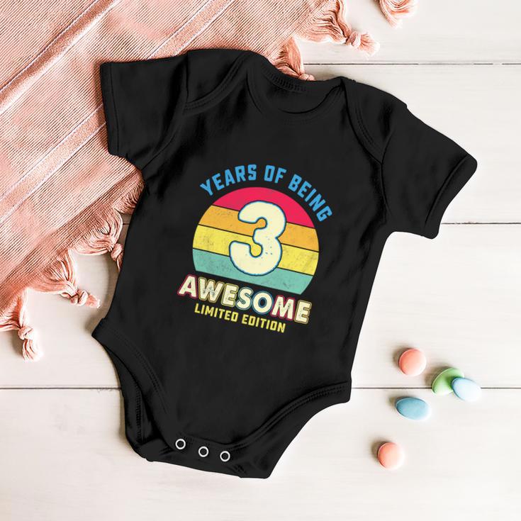 Awesome Retro 3Rd Birthday Boy Girl Baby Onesie