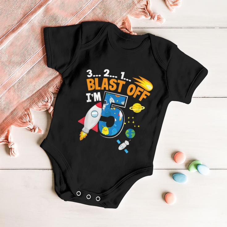 Blast Off Im 5 Funny Astronaut 5Th Birthday Space Costume Baby Onesie
