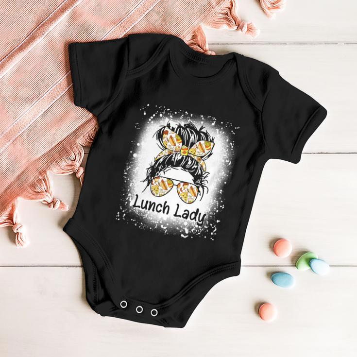 Bleached Lunch Lady Messy Hair Woman Bun Lunch Lady Life Gift V2 Baby Onesie