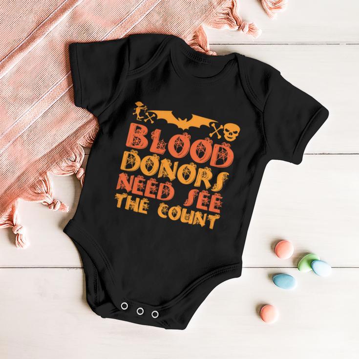 Blood Donor Need See The Count Halloween Quote Baby Onesie